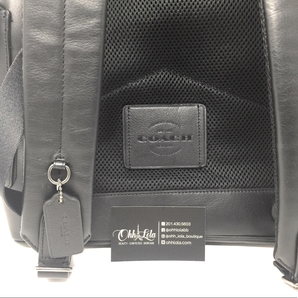 Coach Authentic Black Leather Hudson Backpack - Picture 3 of 5